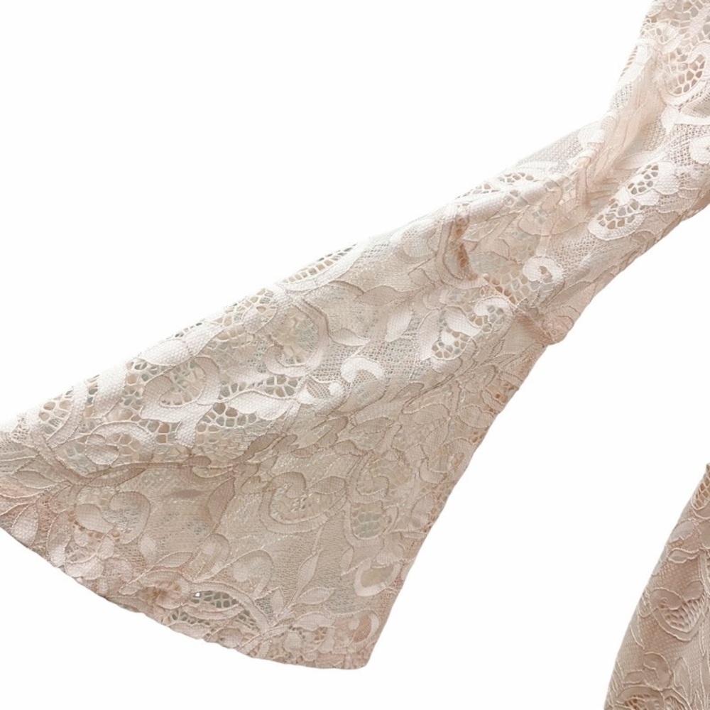 ALFANI Lace Dress Bell Sleeve SZ 6 Peach Feminine Spring Romantic Cocktail - Picture 2 of 8